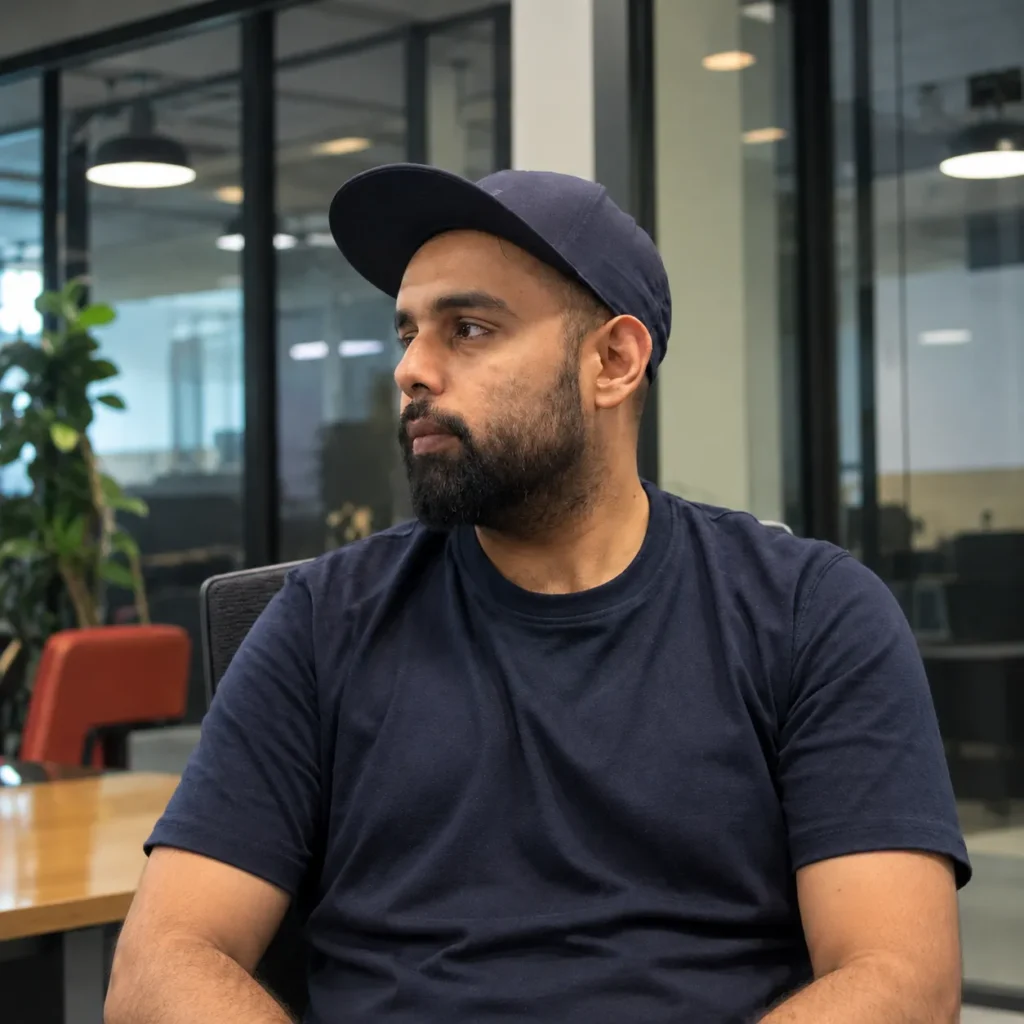 Contemplative Portrait in a Modern Office